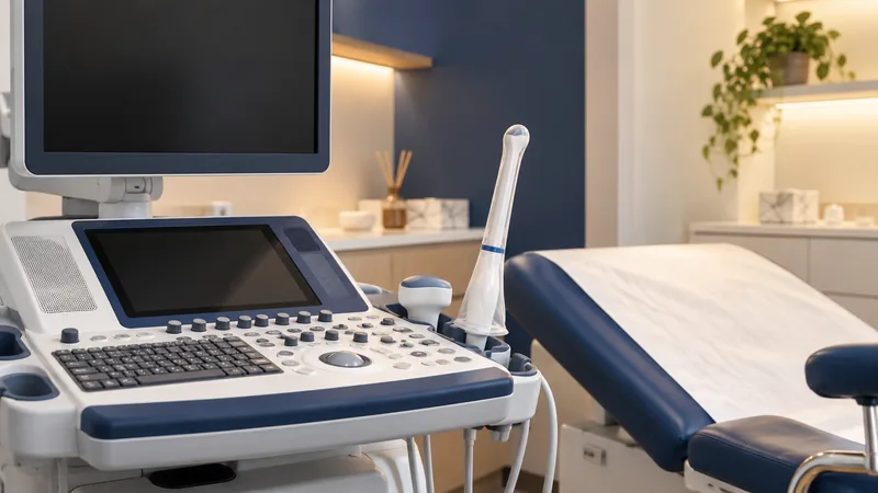 Endometrium değerlendirmesinde kullanılan ultrason cihazı ve prob