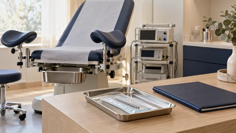 LEEP sonrası takibi temsil eden klinik hazırlık ve değerlendirme alanı