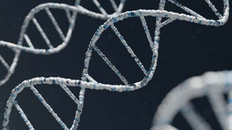 Prenatal genetik taramayı temsil eden DNA çift sarmalı illüstrasyonu