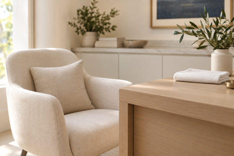 Illustrative image of a calm, unoccupied consultation setting