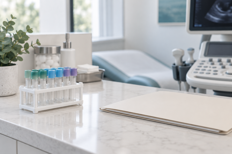 Illustrative clinical screening equipment and sample collection tubes